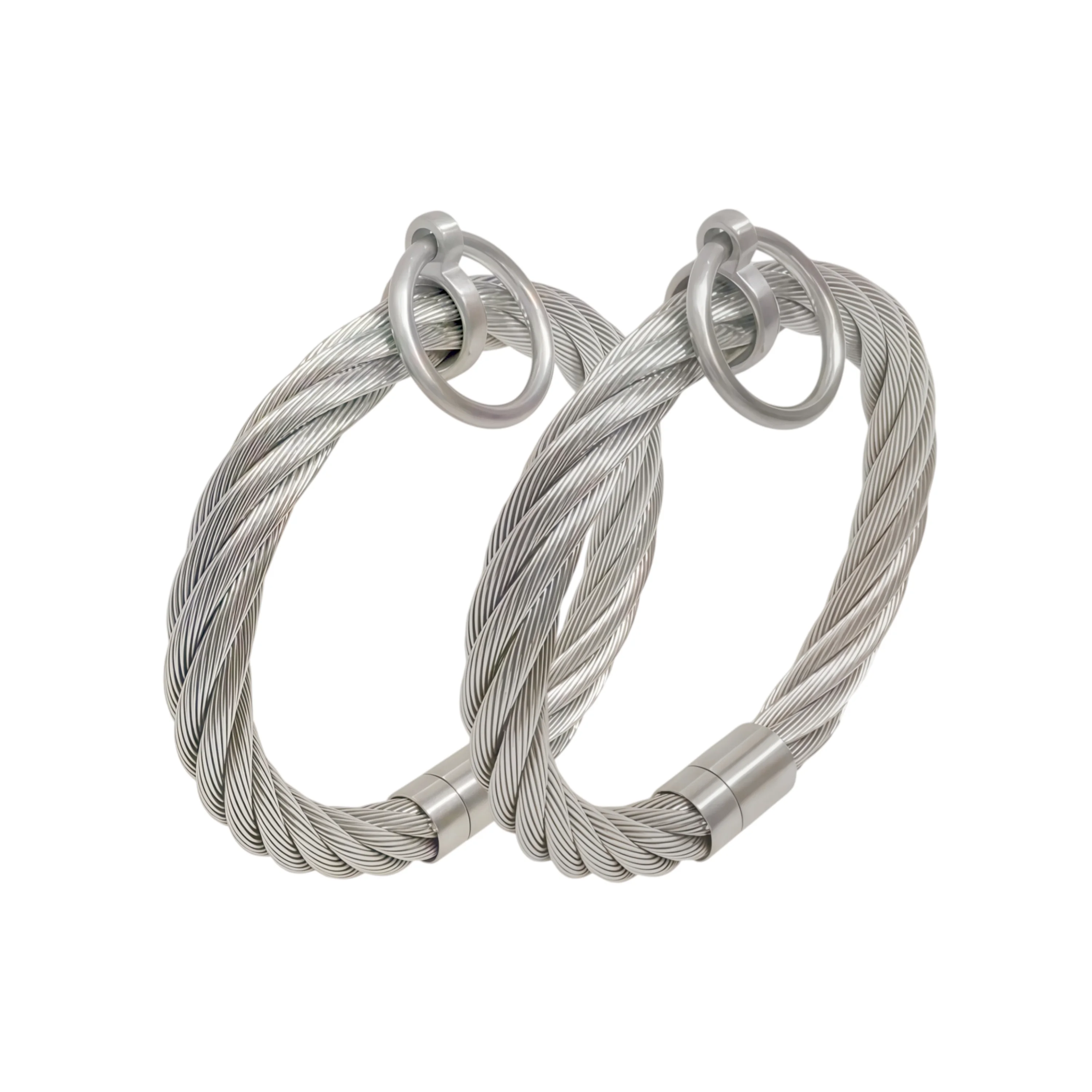ACECHANNEL Modische Armbänder aus Edelstahl mit Drahtseil und abschließbarem Verschluss für Damen und Herren