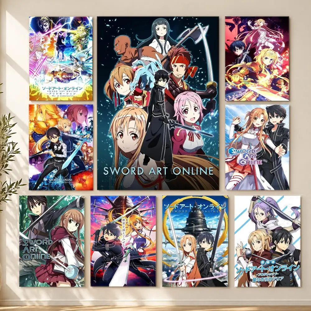 anime Sword Art Online Poster HD Poster Printing Self Adhesive Poster for Living Room Bedrooms Home Decor Gift