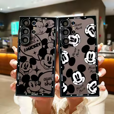 Cartoon Disney Mickey For Samsung S24 S23 S22 S21 Ultra S20 FE S10 S9 Plus Lite 4G 5G Frosted Translucent Phone Case