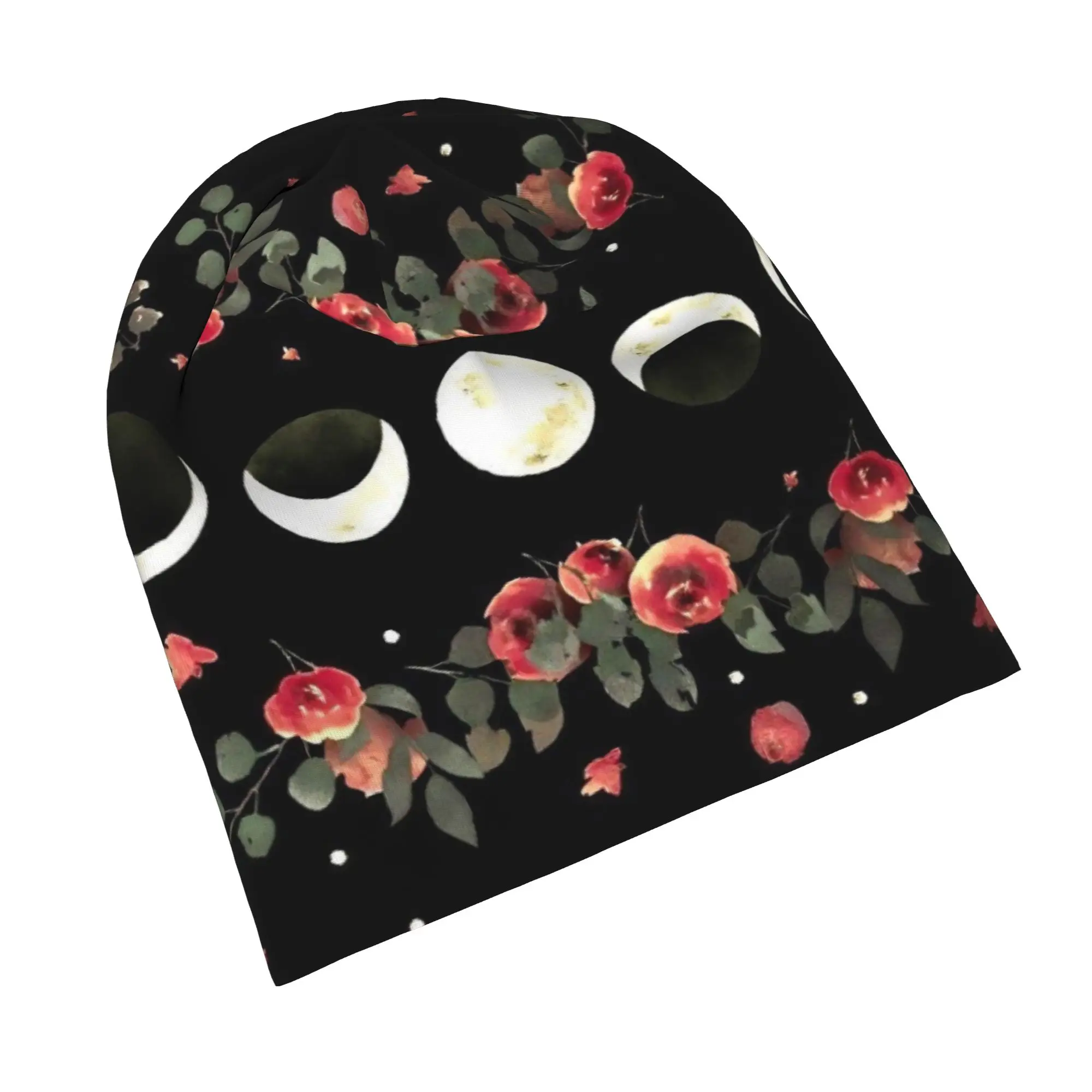 Sun and Moon Bonnet Hats Cool Street Skullies Beanies Hat Mysterious Foral Unisex Spring Thermal Elastic Caps