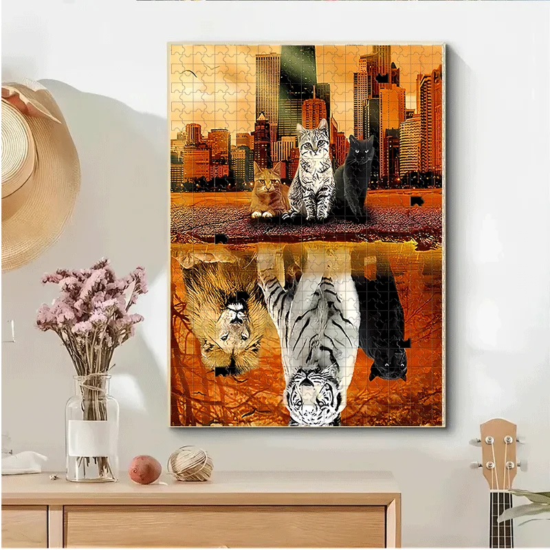 Puzzle tigre/lion/chat pour adultes, 500/1000 pièces, adapté aux jeux de casse-tête 500 et 1000 pièces, jeux familiaux, Birt