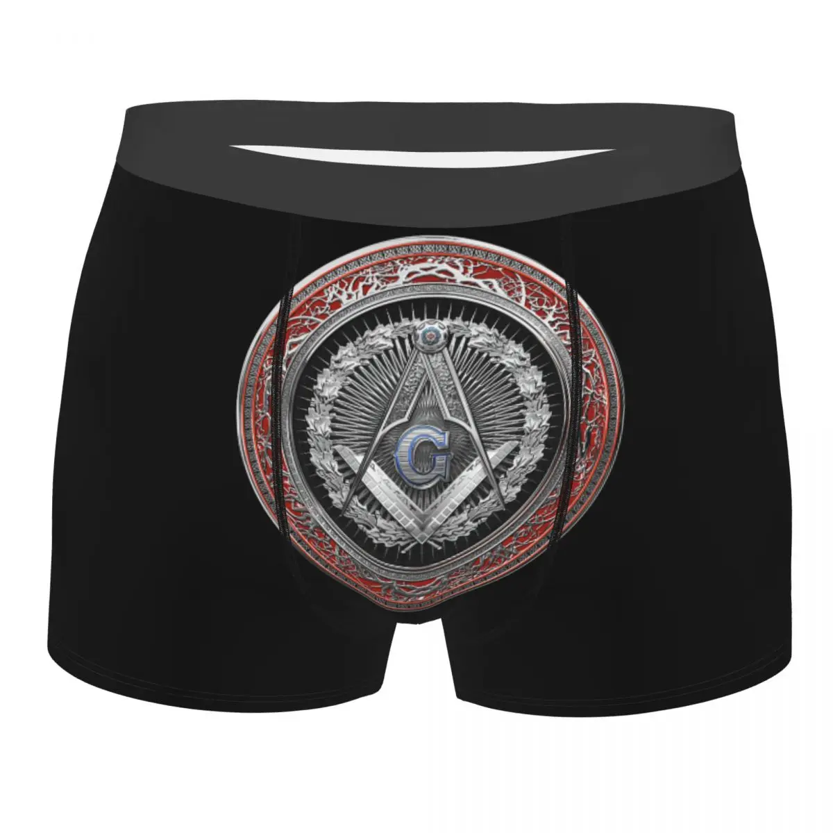 Custom Cool Masonic Mason Freemason Boxers Shorts Panties Male Underpants Stretch Freemasonry Briefs Underwear