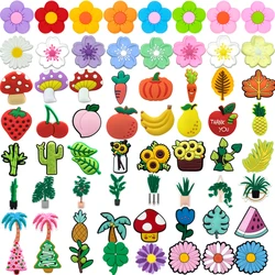 8PCS Plant Series Shoe Charms Set Cute Colorful Flowers Fruits Mushroom Shoe Accessories Pins for Clog fit Women Men Jean Set