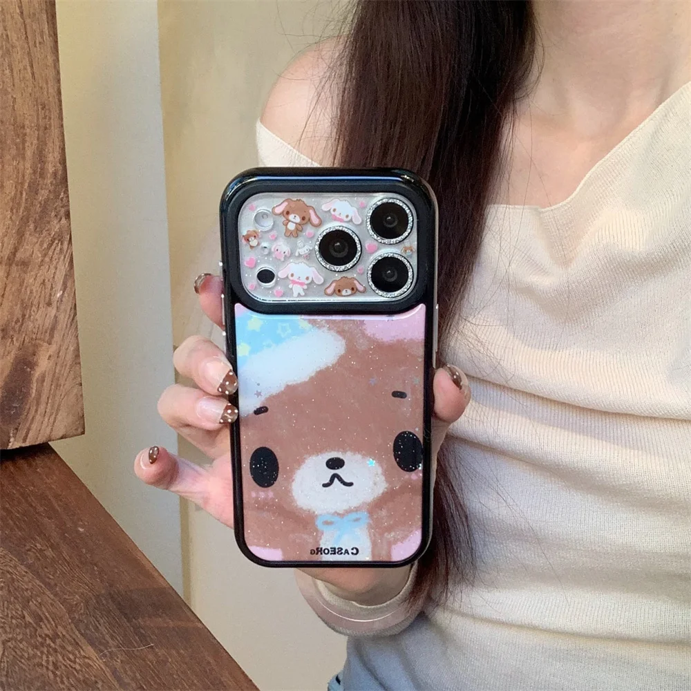 Kawaii الحلوى الأرنب بريق قضية الهاتف آيفون 17 برو 13 14 15 16 برو ماكس غطاء مع عدسة فيلم لطيف الكرتون الغطاء الواقي #3