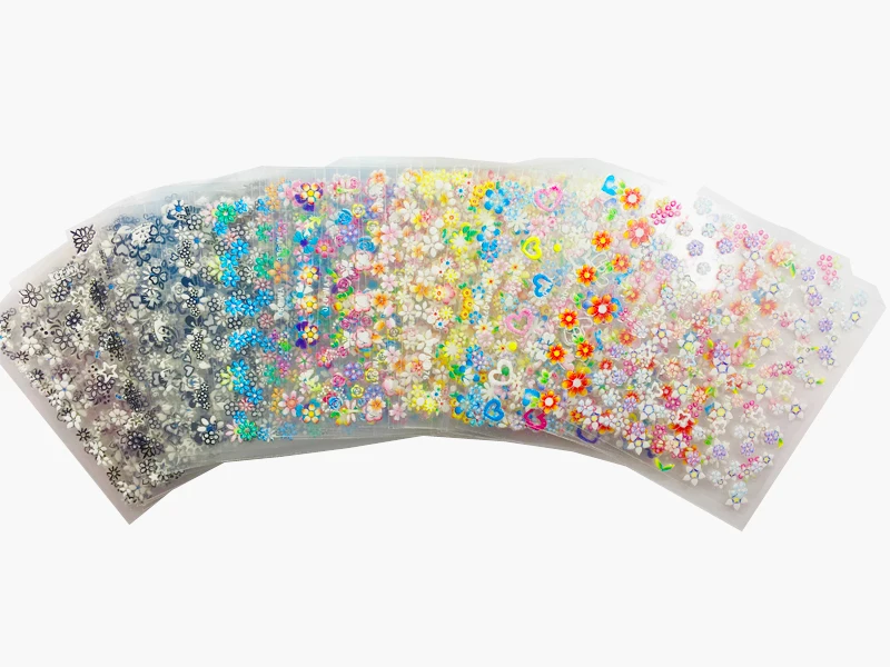 1 set NO.71(C10-C20-R1)Nail Art 3D flower Sticker Translucent flowers self-adhesive Nail sticker (50different sticker)