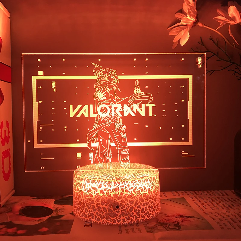 Metim jogos valorant logotipo figura 3d lâmpada led para o quarto
