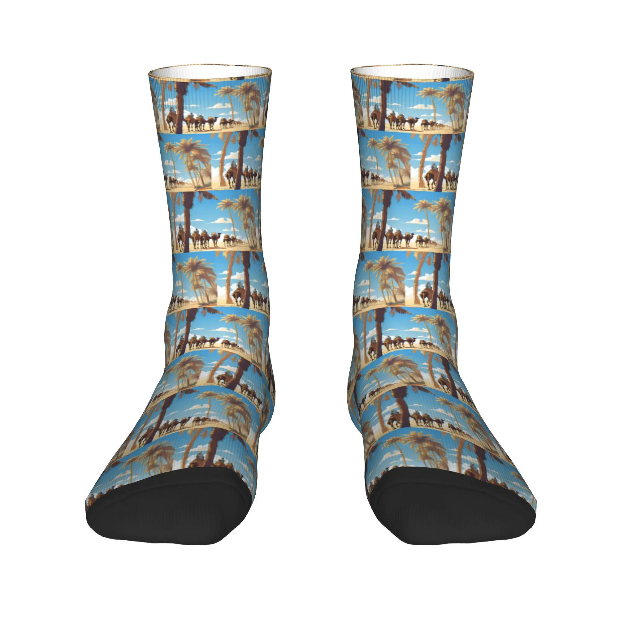 

Носки «Караван под голубым небом» в стиле Харадзюку, впитывающие пот чулки, всесезонные длинные носки, аксессуары для мужчин и женщин, подарки