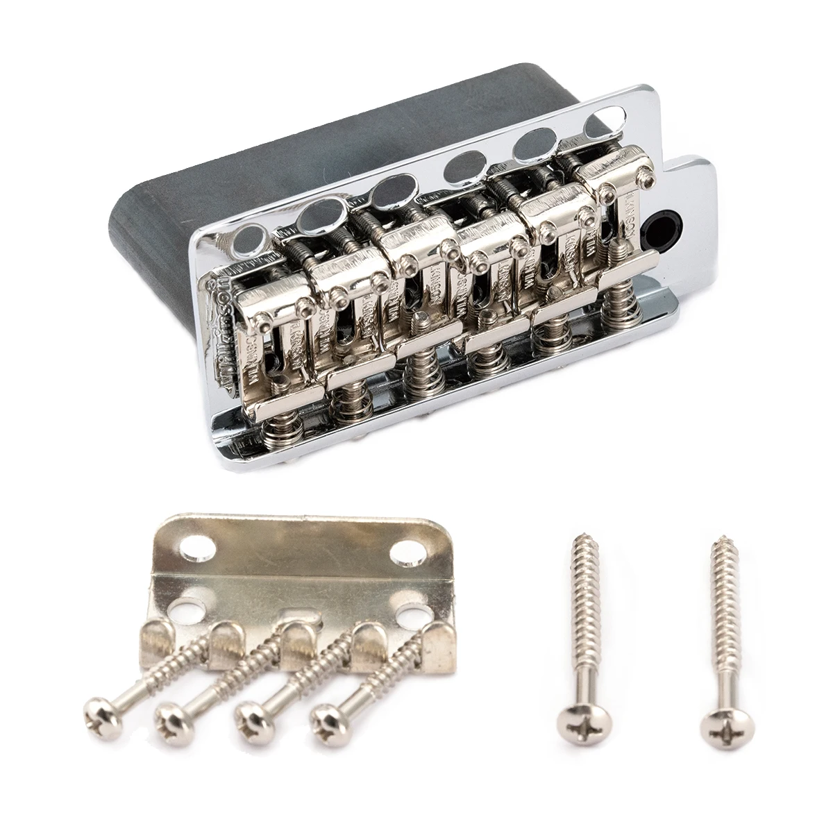 Wilkinson WV6-SB 54mm 5+1 Hole Tremolo Bridge Vintage Steel Saddles with Full Steel Block for Fender USA and Japan ST, Chrome