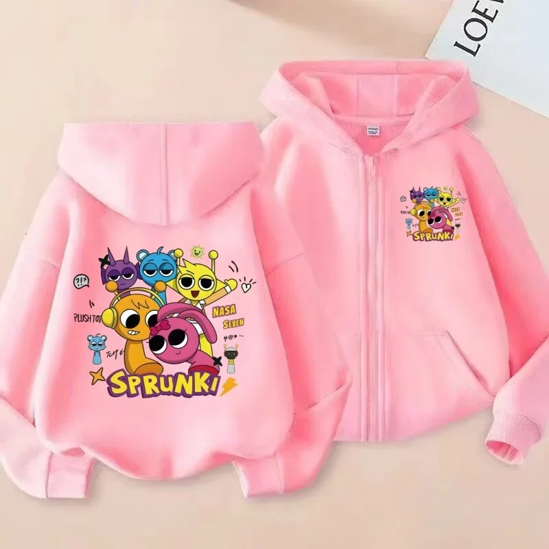 Sprunki Rhythm Box Kinder-Kapuzenjacke mit Reißverschluss, Unisex Cartoon-Jacke für Jungen und Mädchen, Modisch Trendig – Detail 4