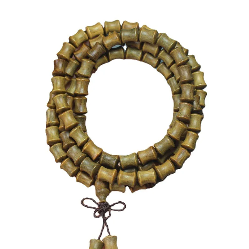 

Argentine Green Sandalwood Bead Bamboo Joint Bracelet Wooden Craft Prayer Bead Bracelet Gifts