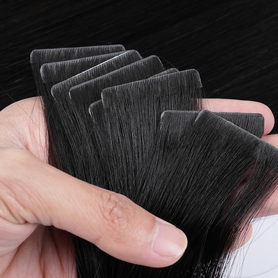 

Прямая двойная лента для наращивания волос, 50 грамм, невидимый инъекционный бесшовный уток, привязанные вручную клеи 4x0,8 см, 100% человеческие волосы