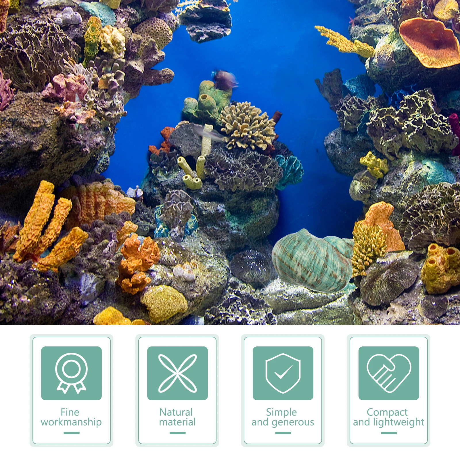 

Natural Conch Fish Tank Decor Compact Lightweight Aquarium Shell Ornament for Landscaping and DIY Crafts Crafts Conch