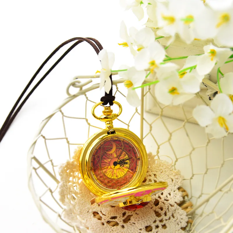 Reloj de bolsillo de cuarzo con grabado de alas de estrella para niños, lindo Corazón de amor, cuerda Fob, COLLAR COLGANTE, regalo para niños