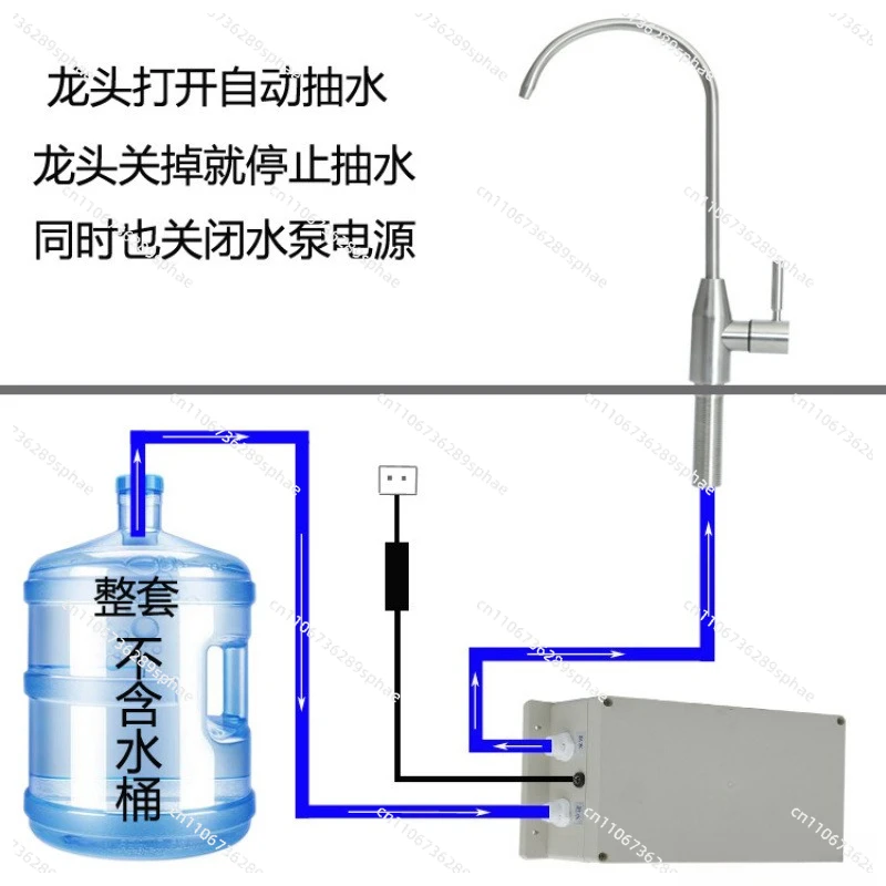 Barreled water pump, faucet, hand washing, change to automatic water supply under the kitchen, RV electric water pump