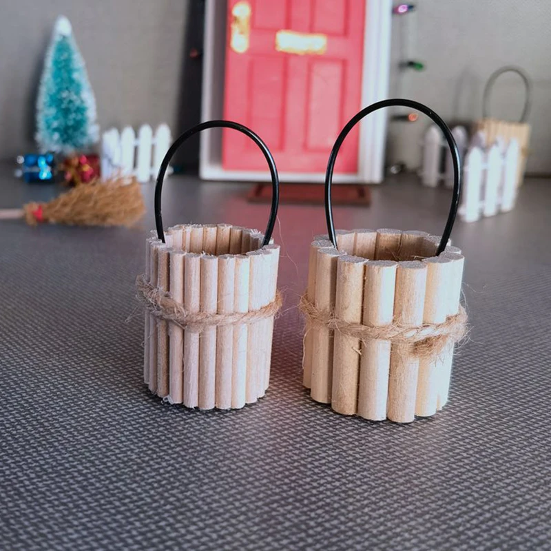 Dollhouse Miniature Supplies Simulated Small Furniture Wooden Barrel DIY Scene Model Photography Props Dollhouse Accessories