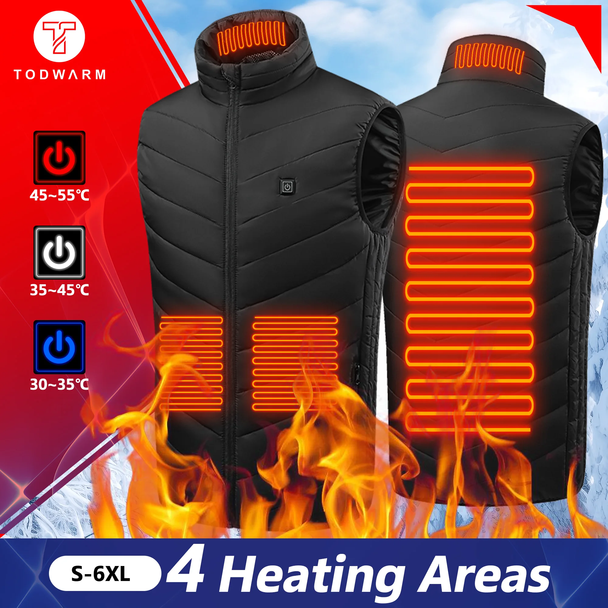 

21 Heated Vest Zones Electric Heated Jackets Men Women Sportswear Heated Coat Coat Motorcycle USB Heating Jacket For Camping