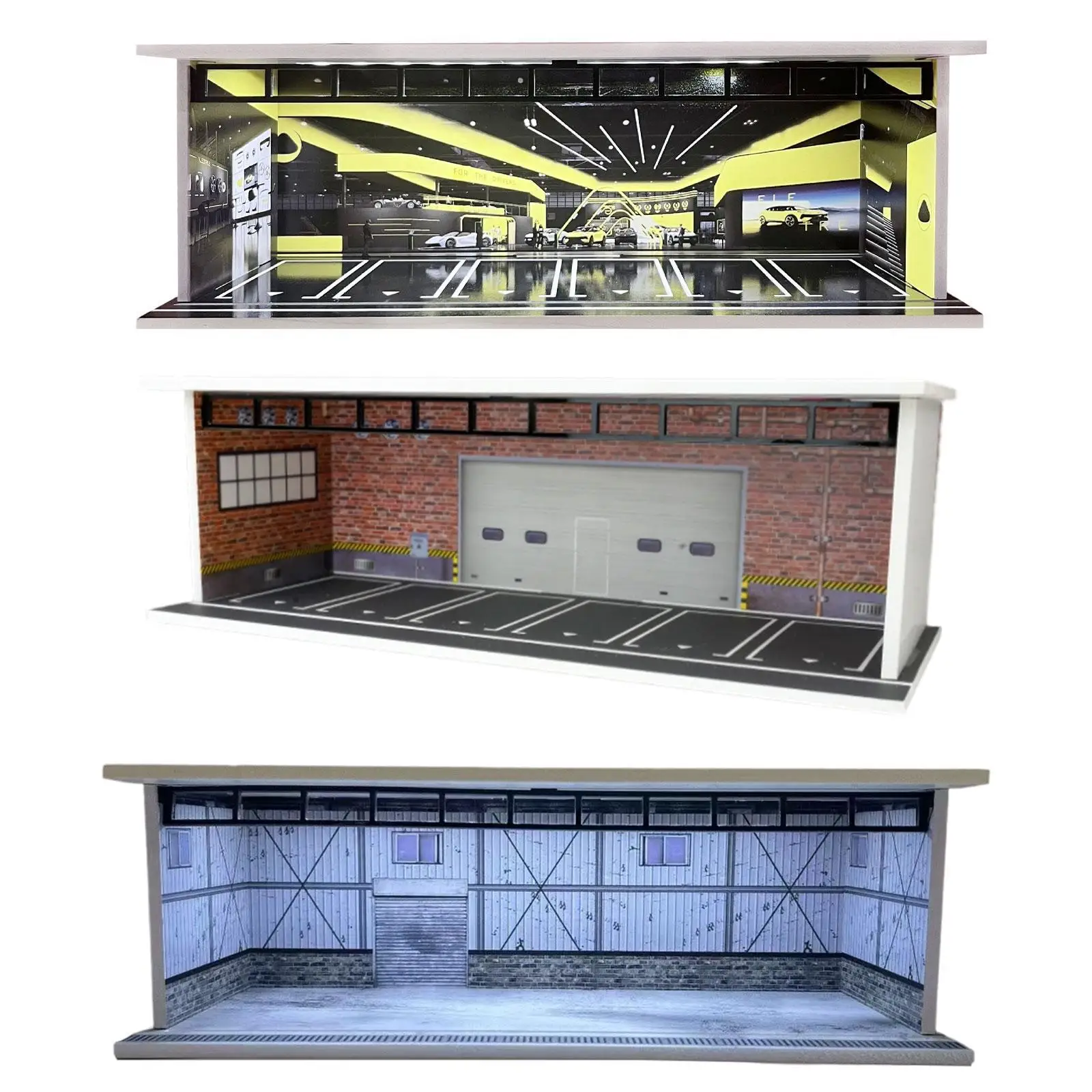 

1/64 Scale Model Car Display Case Miniature Scenery Garage Model Diorama Decoration Collectible Gift Toy Car Storage Box
