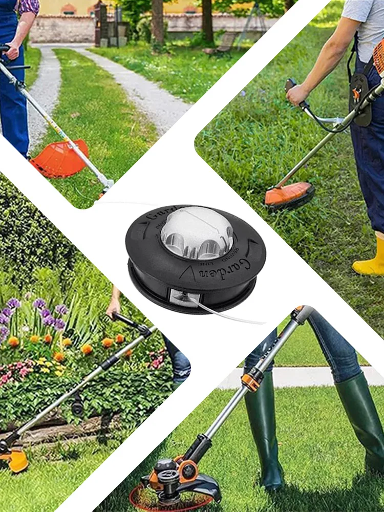 Universal M10 Aluminum Nylon Automatic Grass Trimmer Head Brush Mower Bump Spool 2 Lines Cutter Thread Line String Saw