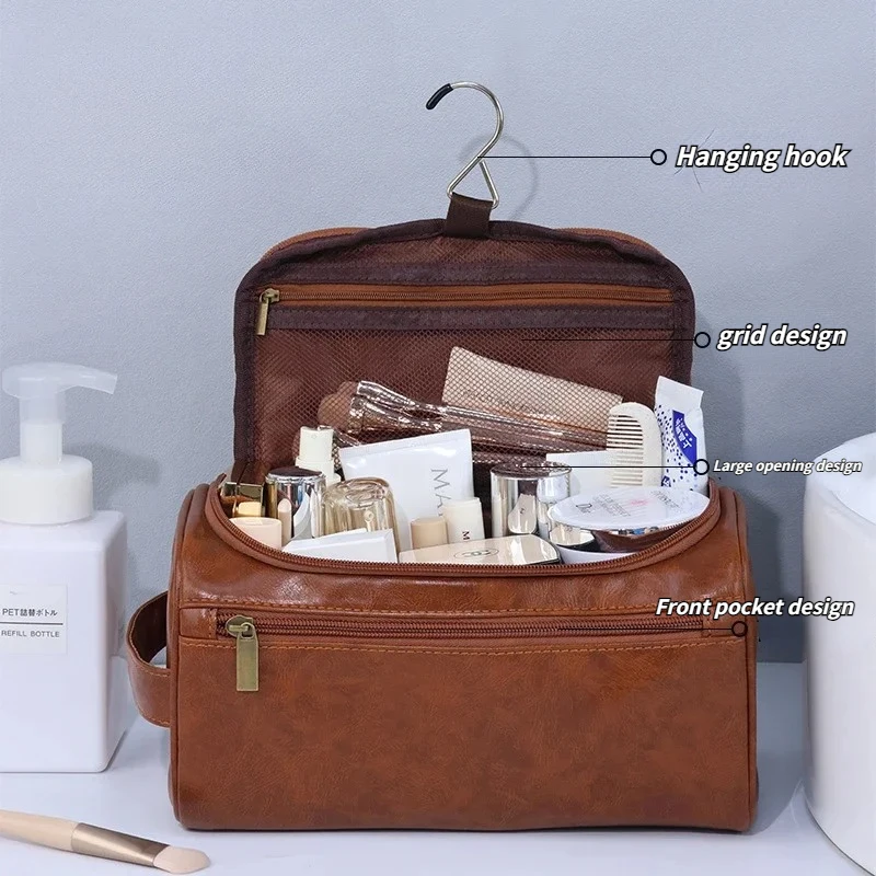 Bolsa de Luxo Vintage Masculina, Armazenamento Suspenso, Organizador, Sacos de Lavagem, Viagem, Necessário, Negócios, Casos de Maquiagem Cosmética