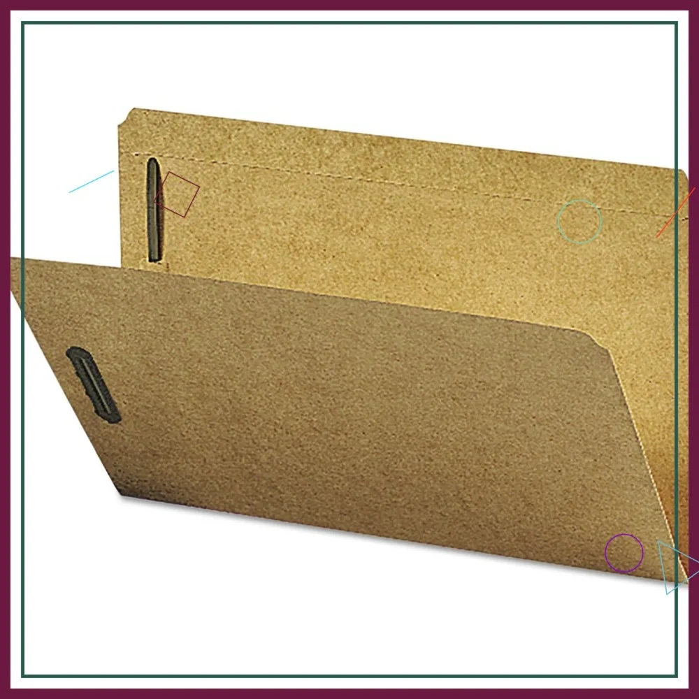 

Legal Size File Folder with 2 Fasteners, Reinforced Tab, Kraft, 50 Pack