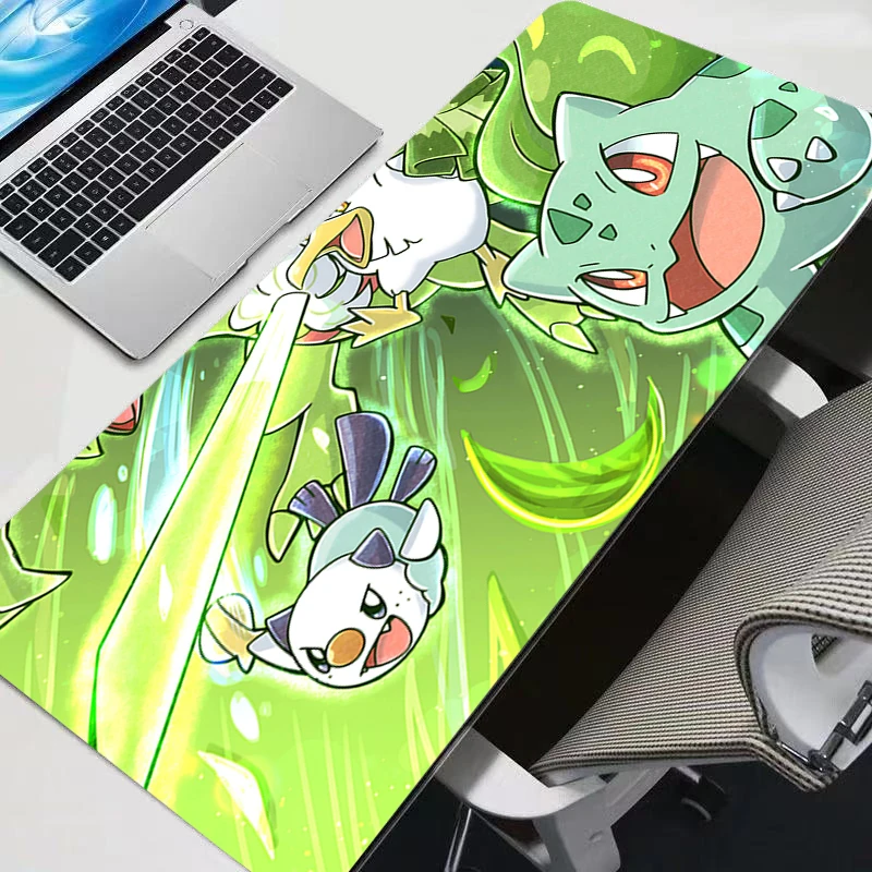 

90x40cm Mouse Pad P-Pokemon Bulbasaur Anime Gamer Tablet Varmilo Keyboard Pad Carpet Kawaii Laptop Gaming Accessories Mousepad