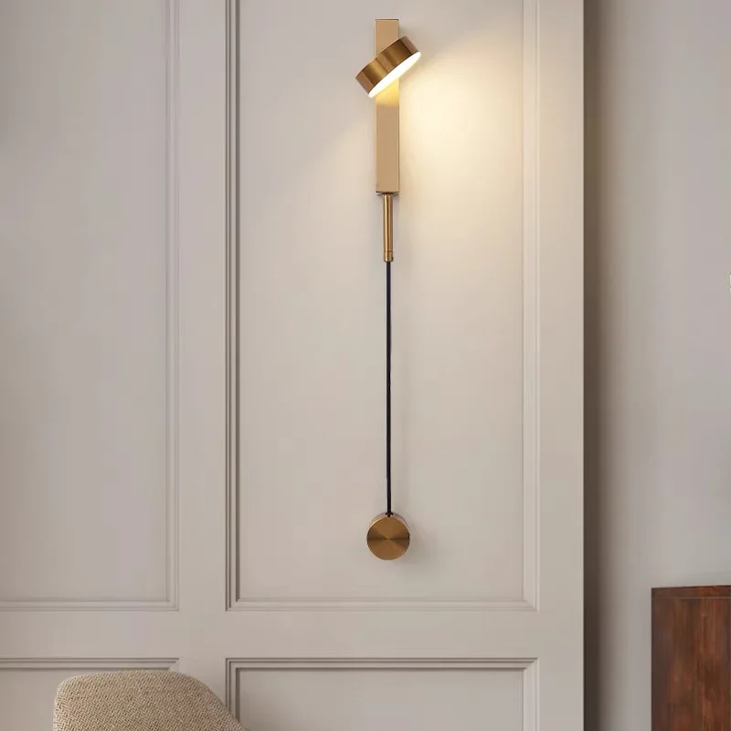 Nordic ห้องนอน Postmodern Art Wall Light ห้องนั่งเล่นสร้างสรรค์ไฟข้างเตียงสวิทช์ Minimalist ตกแต่ง Dimming Wall โคมไฟ