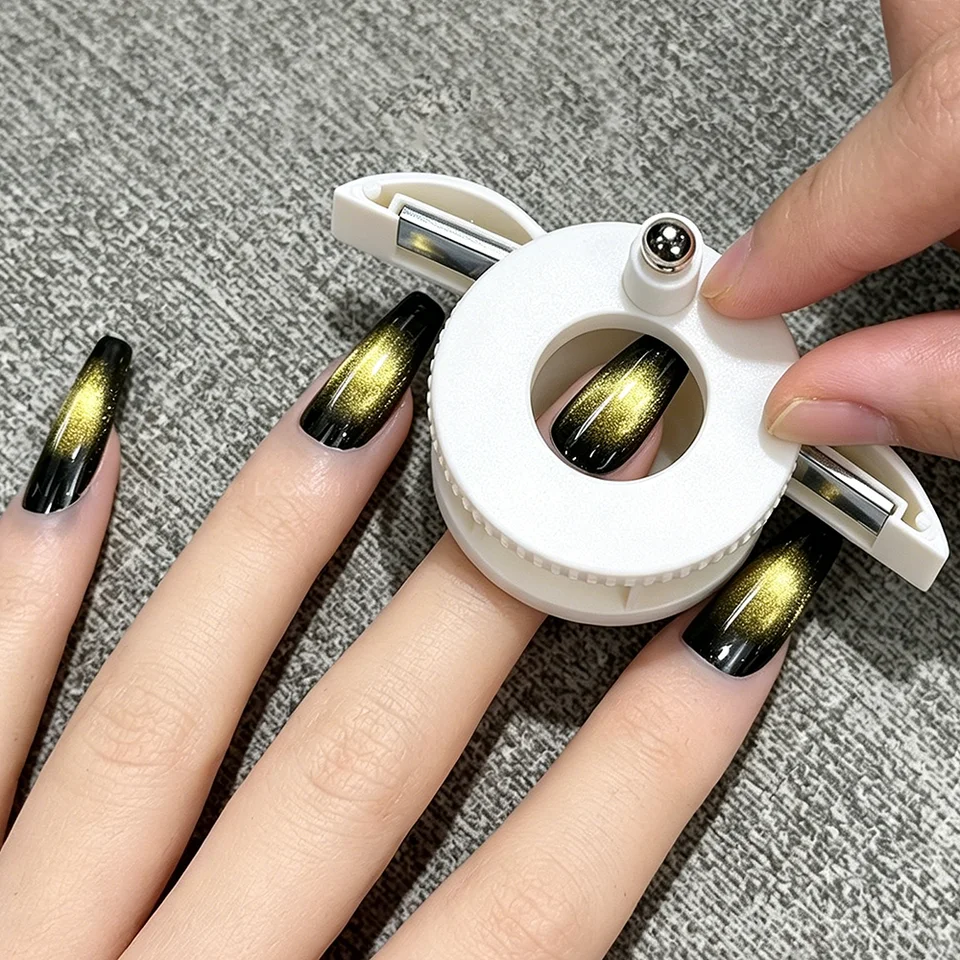 Imán de Ojo de Gato Giratorio Totalmente Automático Mejorado Fuerte Magnetismo para Efecto de Cuentas de Vidrio de Luz Ancha Atracción Imanes de Arte de Uñas 5