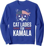 Polarshe Cat Ladies For Kamala Funny Cat 2024 President Gift felpa girocollo Unisex