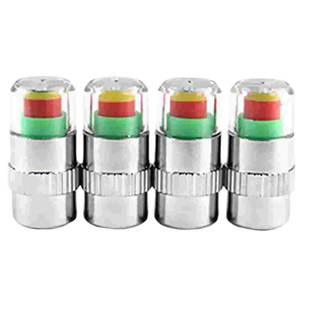 

4 Pcs Tire Pressure Monitoring Accessory Sensor Eye Alert Car Solution Warning Caps Indicator