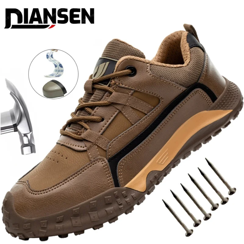 

Men's Steel Toe Breathable Hiking Safety Shoes With Puncture Resistant Kevlar Insoles, Suitable For Outdoor And Industrial Work