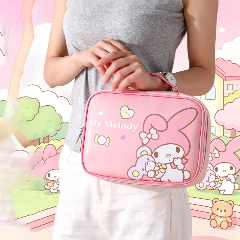 

My Melody Cosmetic Bag New Handbag Split Large Capacity Multifunctional Storage Bag Water Proof Super Light Bags for Woman