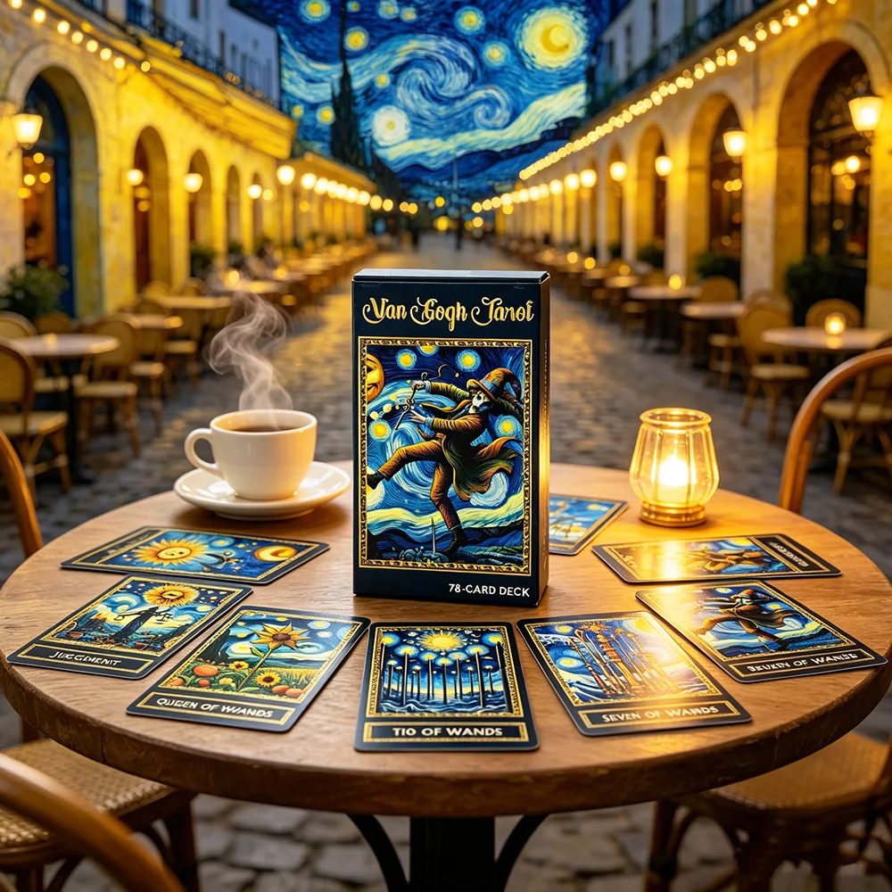 Van Gogh Tarot Cards 78 Post-Impressionist Painting Style Tarot Cards English Version Fortune Telling Divination Board Game Card