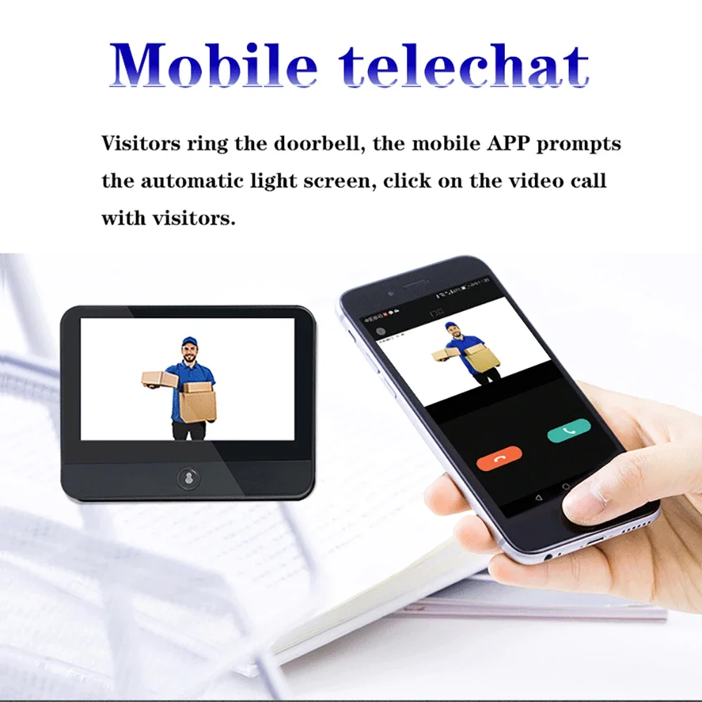 3MP WiFi Smart Tuya Guckloch 5000mAh Türklingel Tür Auge Kamera Infrarot Alexa Google Video Intercom Tür Kameras Home Security