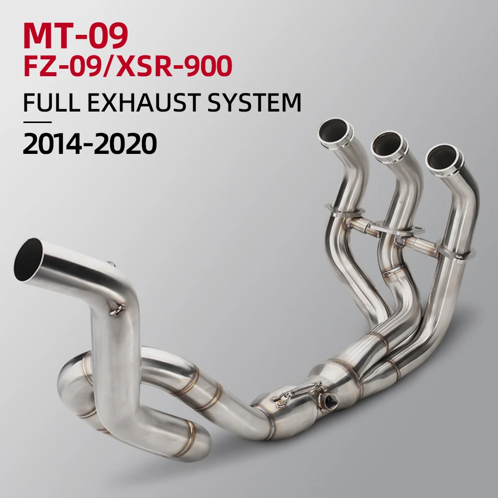 For YAMAHA MT09 FZ09 XSR900 2014-2020 Motorcycle Exhaust System Modify Stainless Roundabout Lengthen Front Header Pipe 51mm Tube