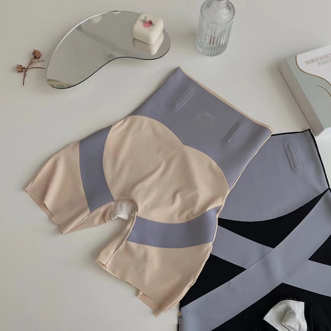 Culotte Plate Sans Couture pour Femme, Sous-Vêtement Amincissant, Pantalon de Sécurité