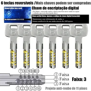 Porta antiroubo padrão europeu do cilindro, fechadura cilindros para fechaduras, porta de entrada, 11 Pin, alta qualidade 10 principais vendas cilindro de - №6