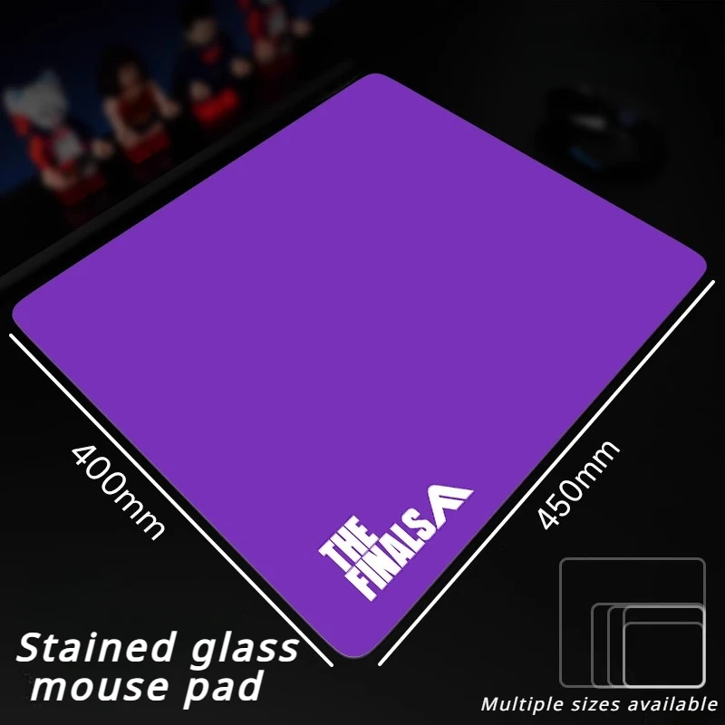 The Finals Glass Gaming Mouse Pad Customizable Pattern Tempered Glass Upgraded Smooth FPS Gaming Desk Mat Gamer Accessories