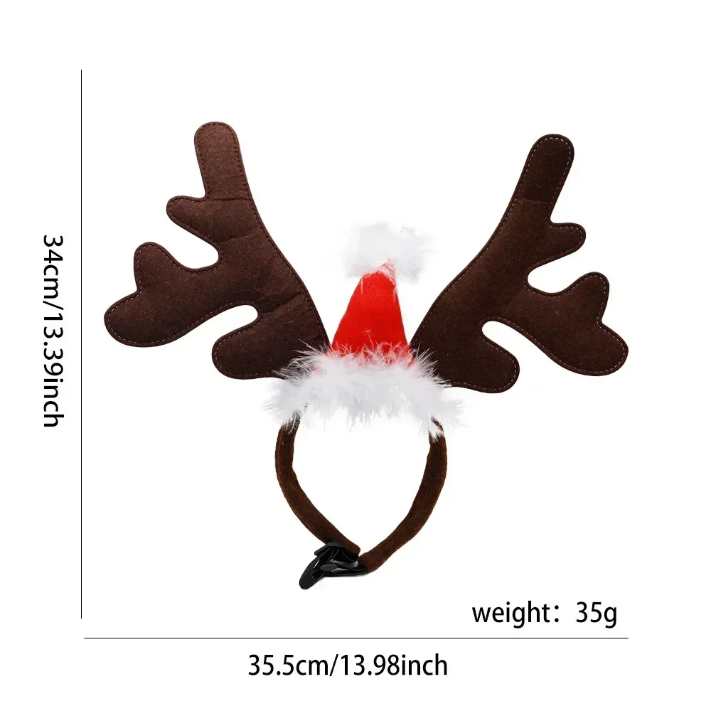 Christmas Antler Hat Pet Adjustable Cute Christmas Caps Small Dogs and Cats Party Costume Costume Cute Headwear Accessories