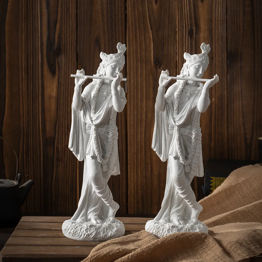 

‌Krishna God Statue‌ – Handmade Resin Sculpture, Spiritual Decor for Puja Altar & Meditation Room