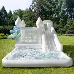 Customization White Bounce House with Blower 10x13.7x7.2ft Kids Bouncy Castle For Birthdays Party/ Gift