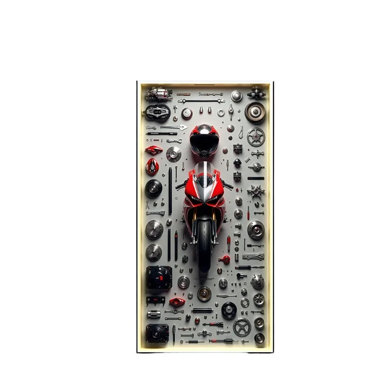 

Motorcycle hanging paintings decorative paintings advanced sense led with lights mural e-sports room internet cafe