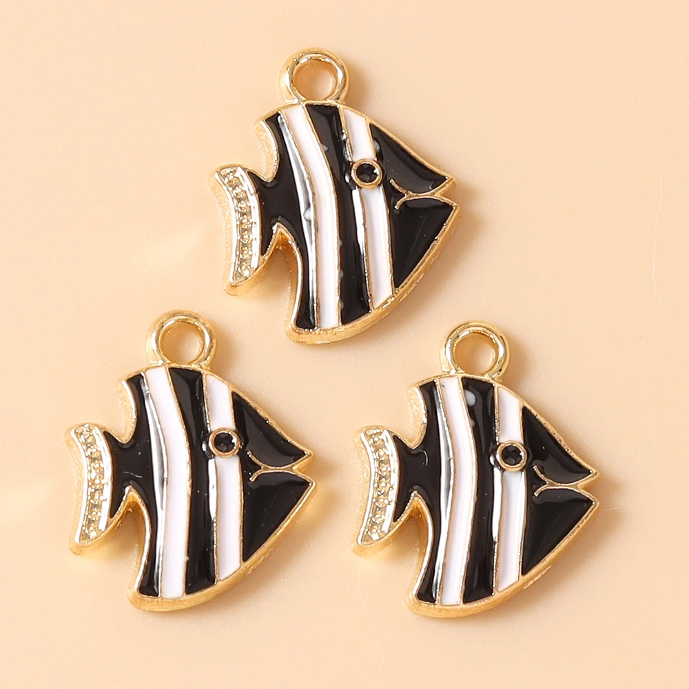 Leslie 20 Stück 12 x 15 mm niedliche, schöne Ozean- und Strandfisch-Anhänger für Ohrringe, Armbänder, Halsketten, DIY-Schmuckherstellung, Basteln – Detail 9