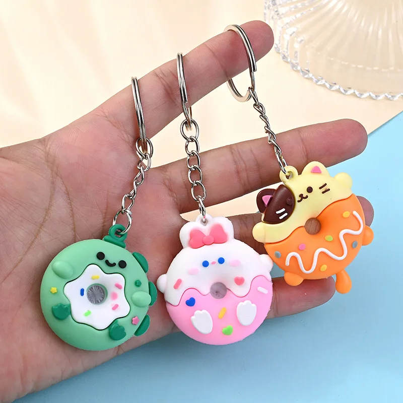 Donut Animal Cartoon Doll Pendant Gift Key Chain Female Exquisite Cute Car Key Chain Bag Pendant