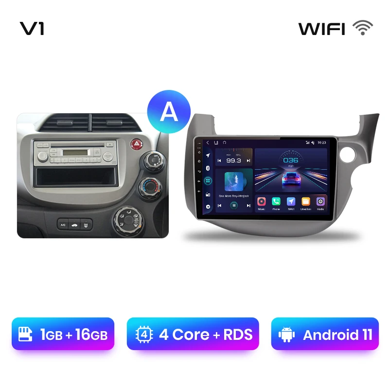Junsun V1 AI Voice Wireless CarPlay Android Auto Radio pentru Honda Fit Jazz 2007-2013 4G CAR MULTIMEDIA GPS 2DIN AUTORADIO