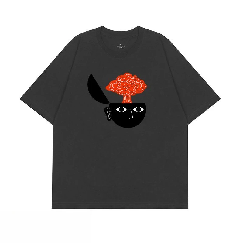 

Mon Humeur Amusement Américain Drôle T-shirt Abstrait À Manches Courtes En Coton Imprimé Été Hommes Et Femmes