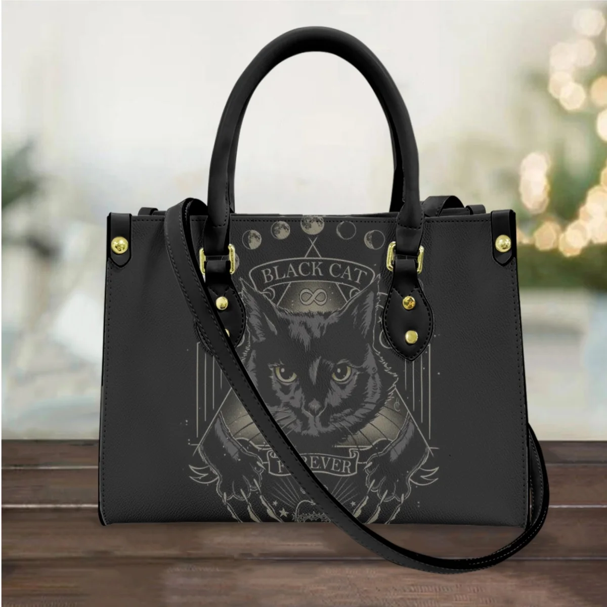 

Black Cat Design Women Handbags Casual Shoulder Bags Woman Top-handle Totes Luxury Leather Female Messenger Bags Bolsa Mujer Bag