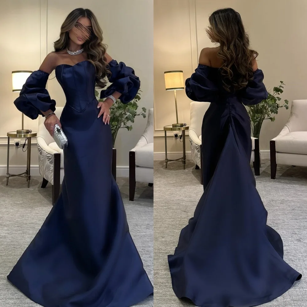 

Customized Modern Style High Quality Pleat Ruched Mermaid Off-the-shoulder Long Dresses Bespoke Occasion Dresses Unisex Casual C