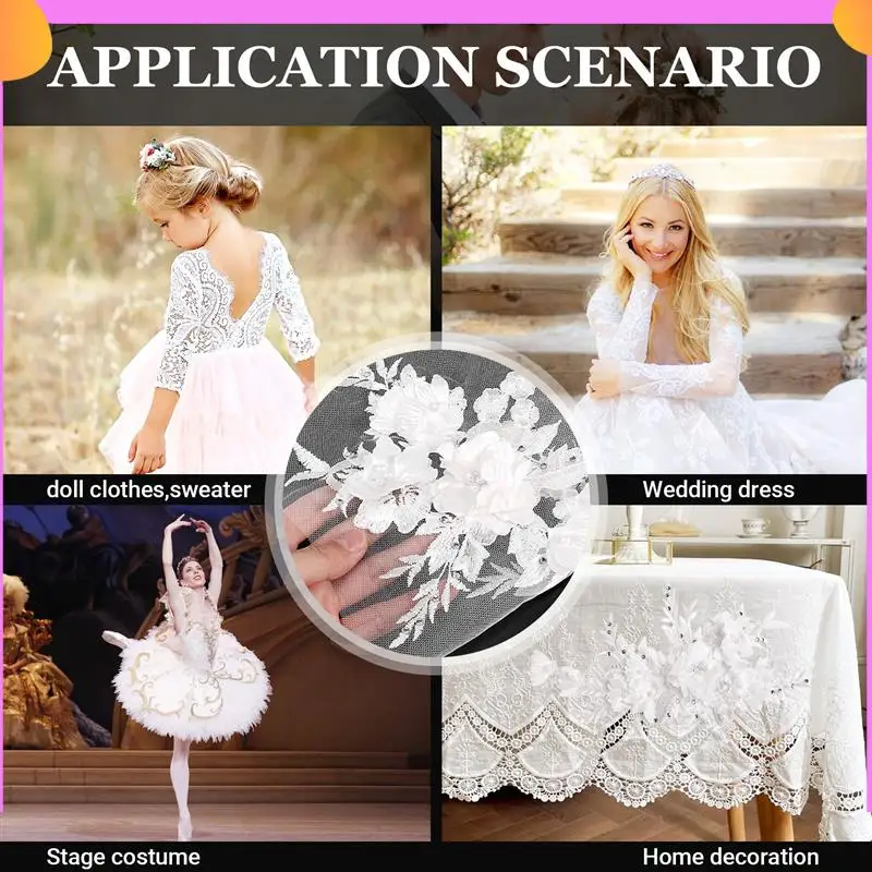 

A23P Beaded Hot Drilling Lace Bridal Beaded Flowers Embroidery Patches For Clothing Wedding Diy Decor Dress Iron On Sewing Appli