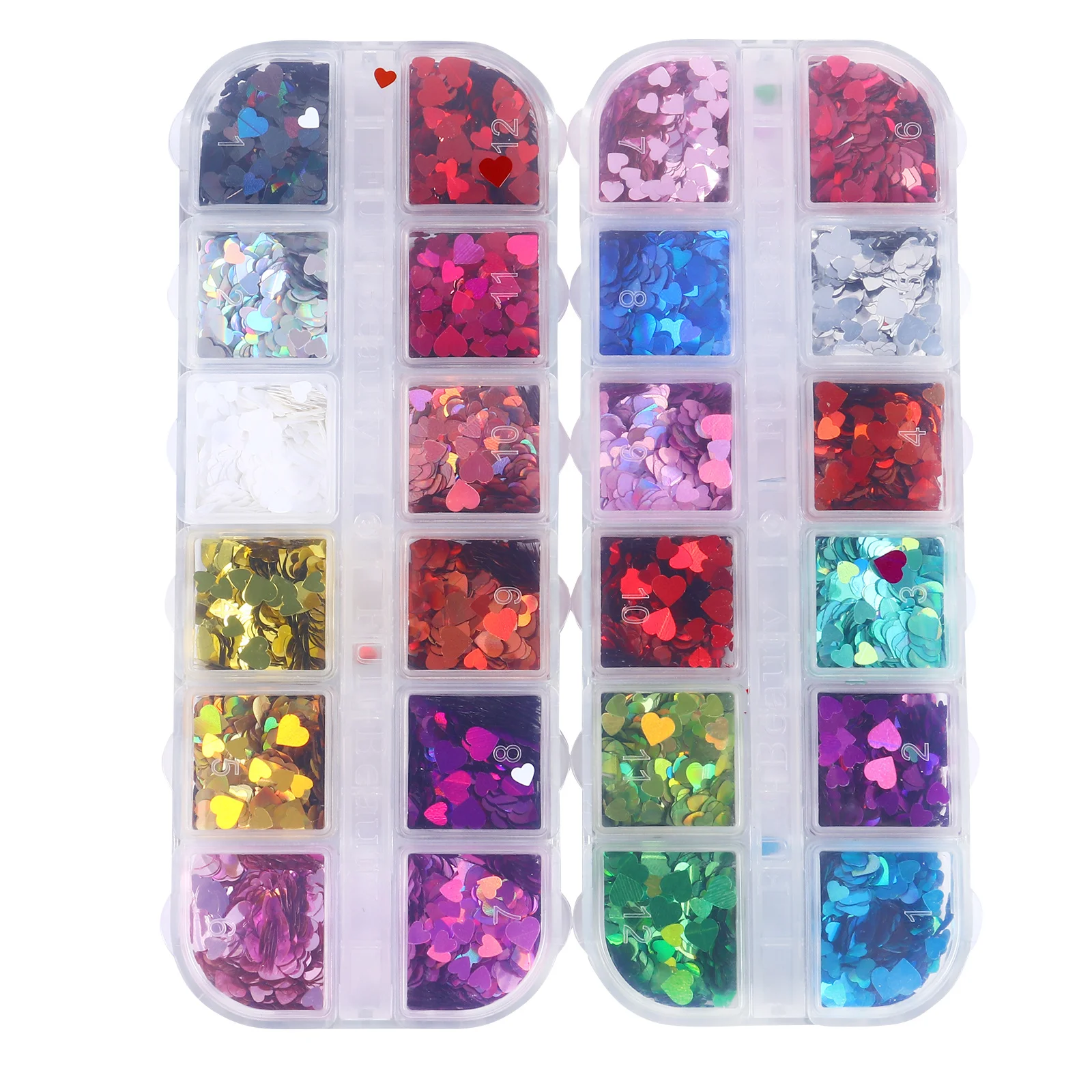 

2 Boxes Heart Nail Glitter Sequins Nail Art Decoration Graduation Party Manicure Glitter Stickers Love Heart Sequin