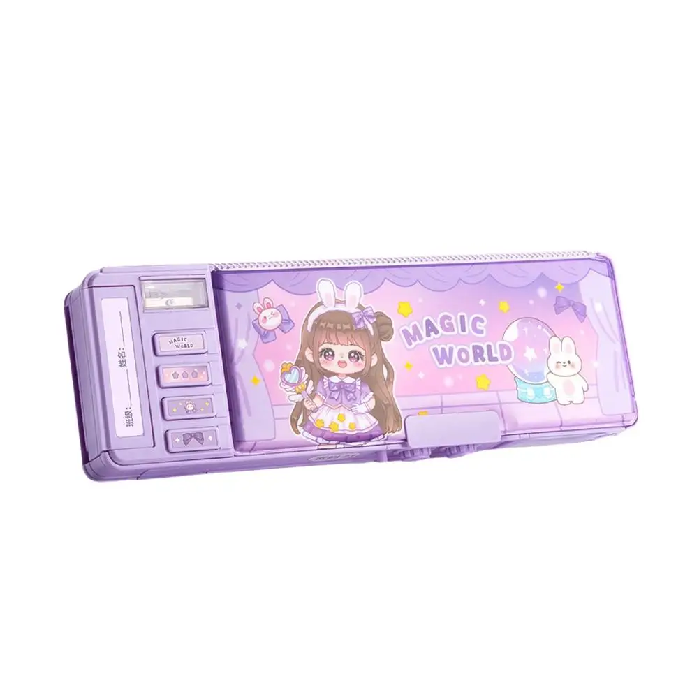 Imagem -05 - Multifuncional Senha Bloqueio Papelaria Box Double-layer Escola Pen Elementary Pencil Box Material Estudante Alta L3s4